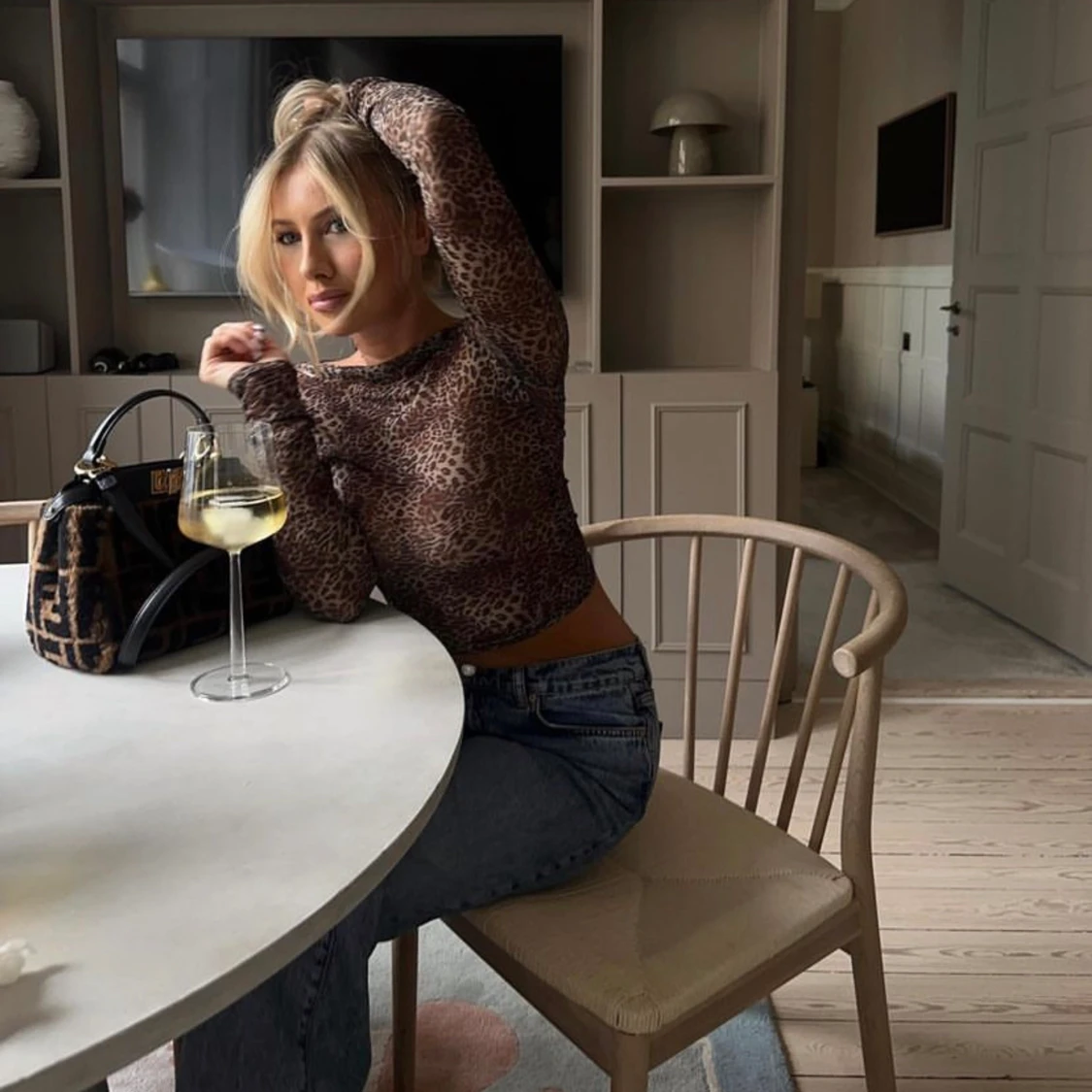 Leopard topp med prislapp - 90