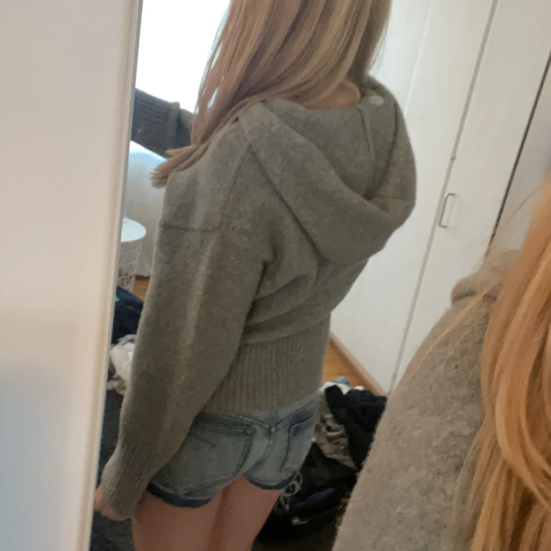 Zara grå stickad hoodie - 92