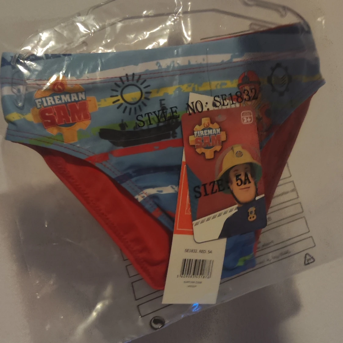 Nya! Fireman Sam badbyxor för barn 4-5år  storlek 104/110  - 91