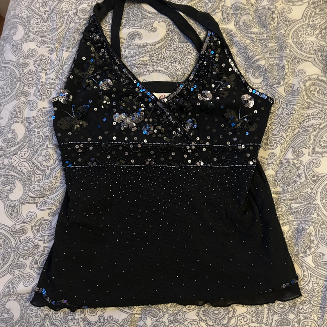 Söt vintage glittrig topp - 90