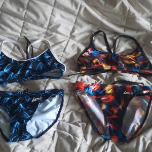 2 lane4 bikinis - De är i bra skick men använda ganska mycket, knyt snören på båda, på både topp och under del Priset är styck pris, 100kr/bikinin