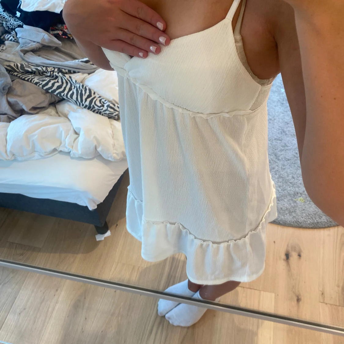 Söt vit klänning  - 90