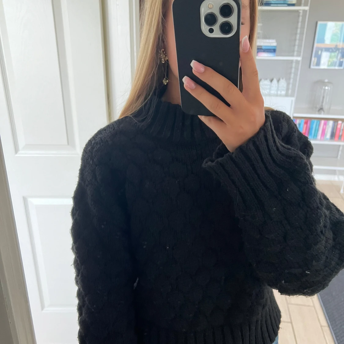 Svart stickad tröja - 90