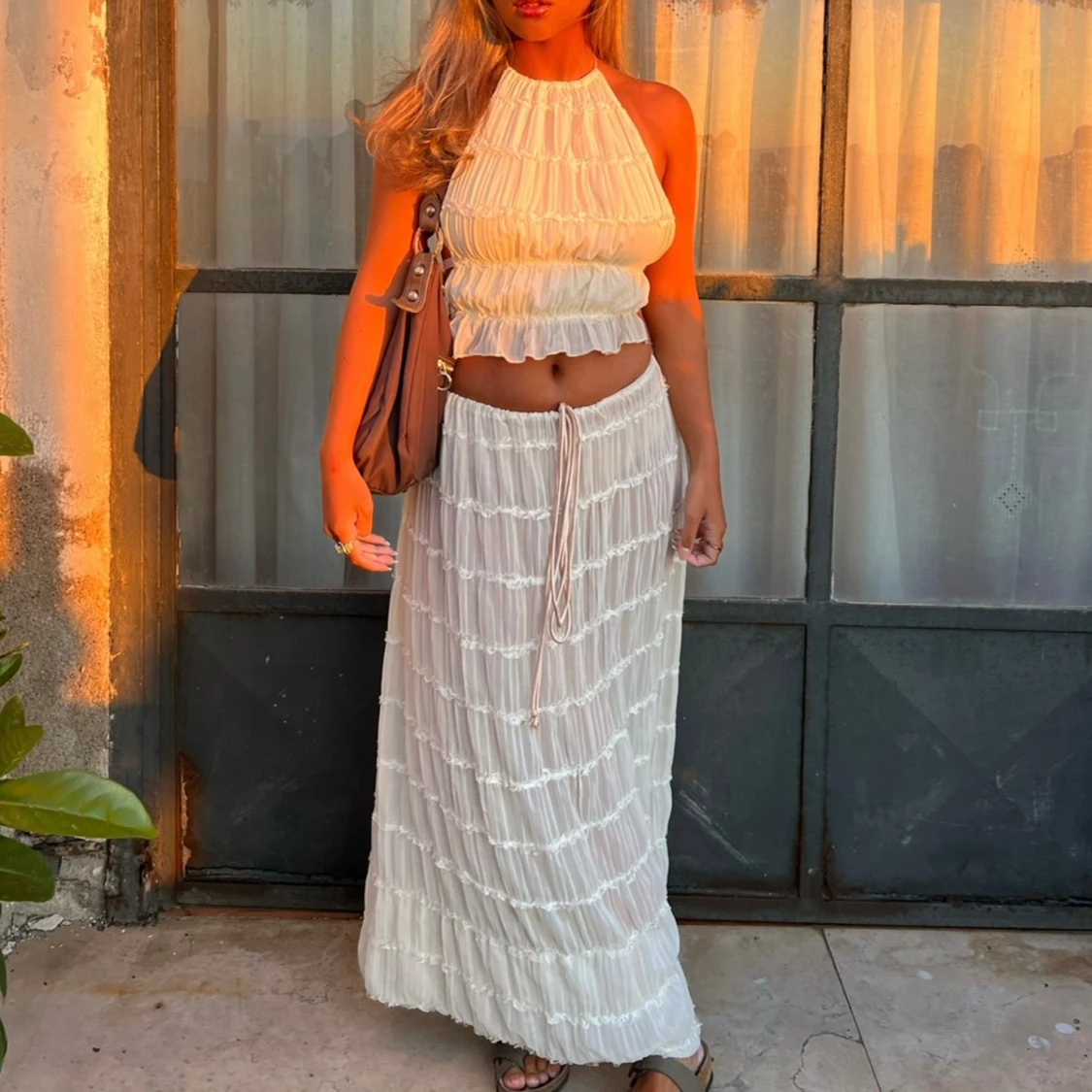 Beige/vitt sett - 91