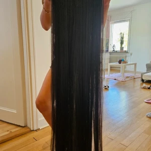 Hårförlängning  - Dark brown/ black 100cm Syntetiskt 