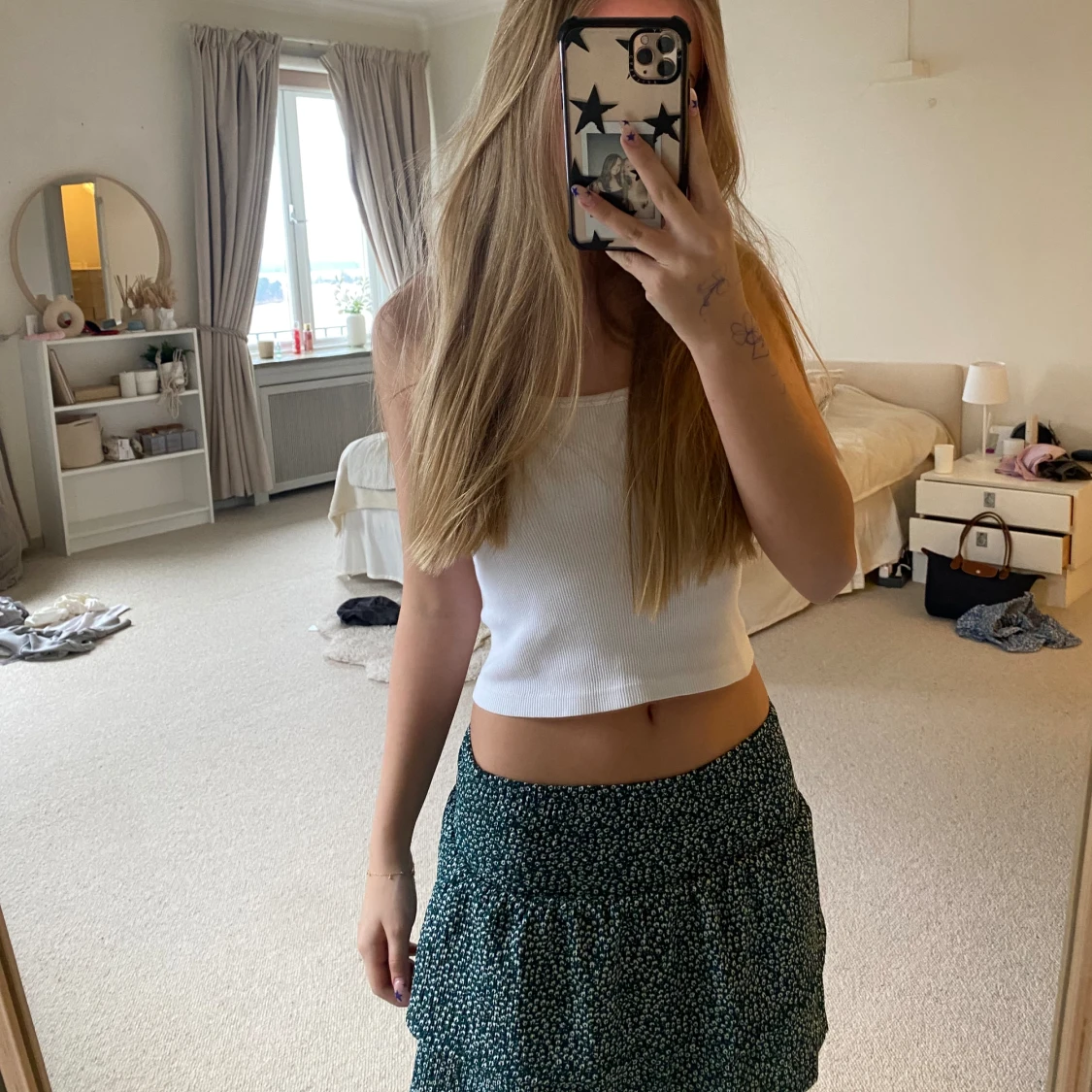 Dark green floral skirt  - 90