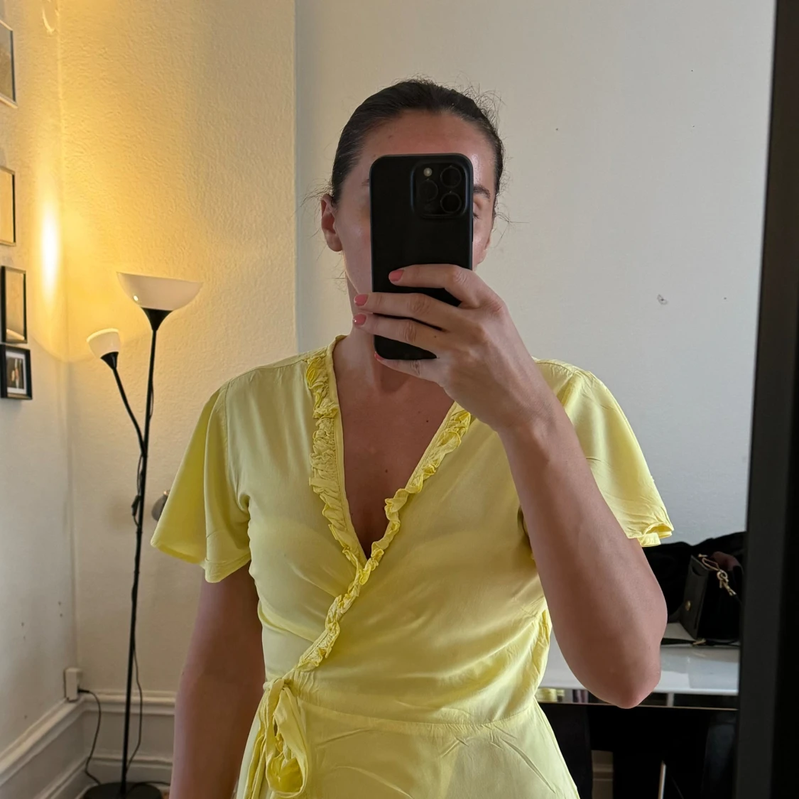 Yellow wrap dress - 90