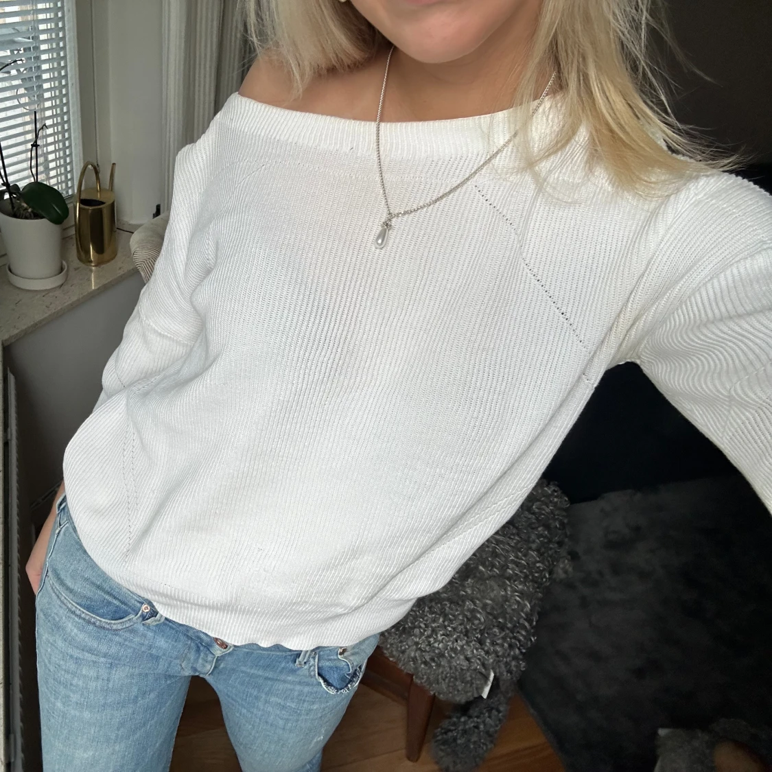 Trekvartsärmad stickad topp!  - 91