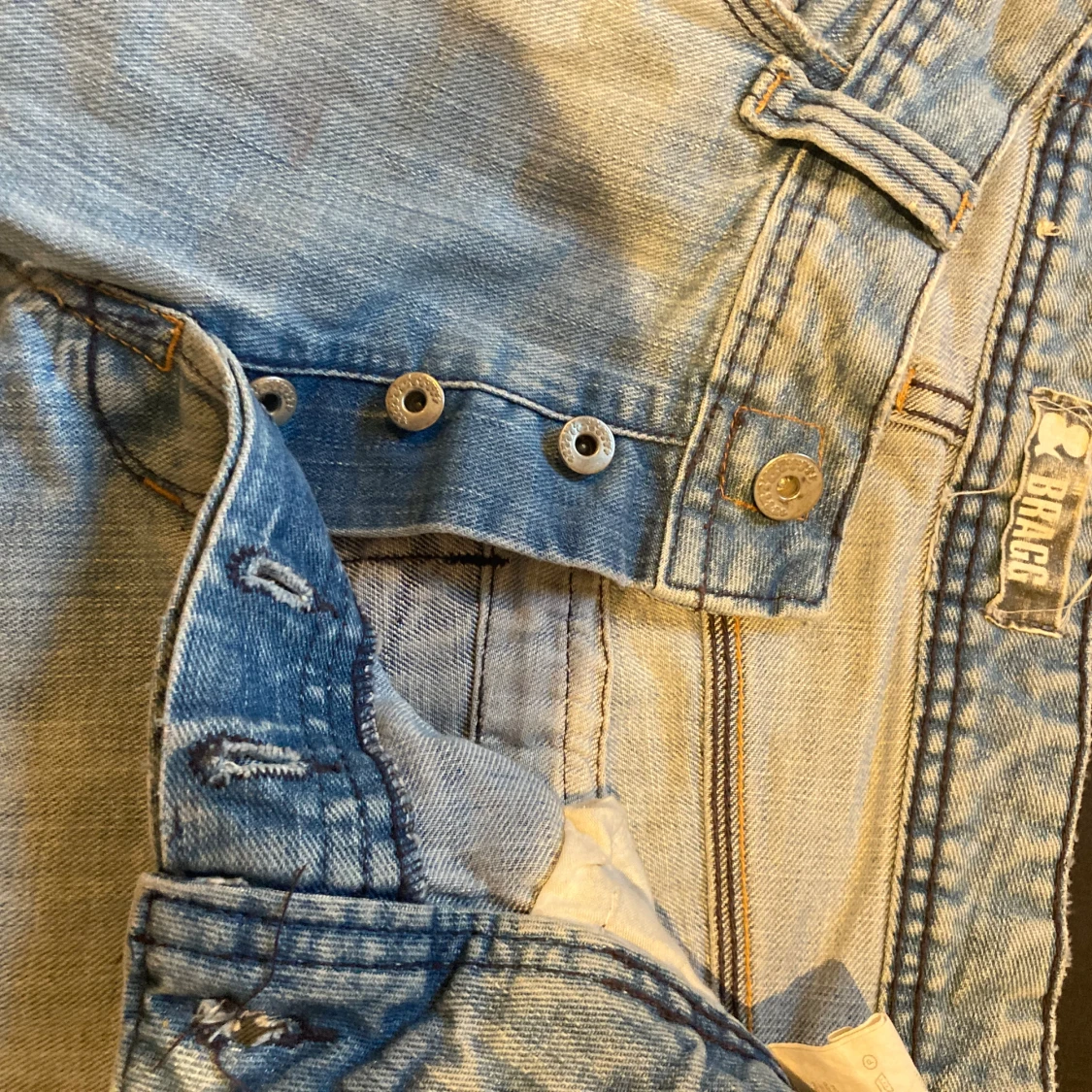 Ljusblåa lågmidjade jeans - 92