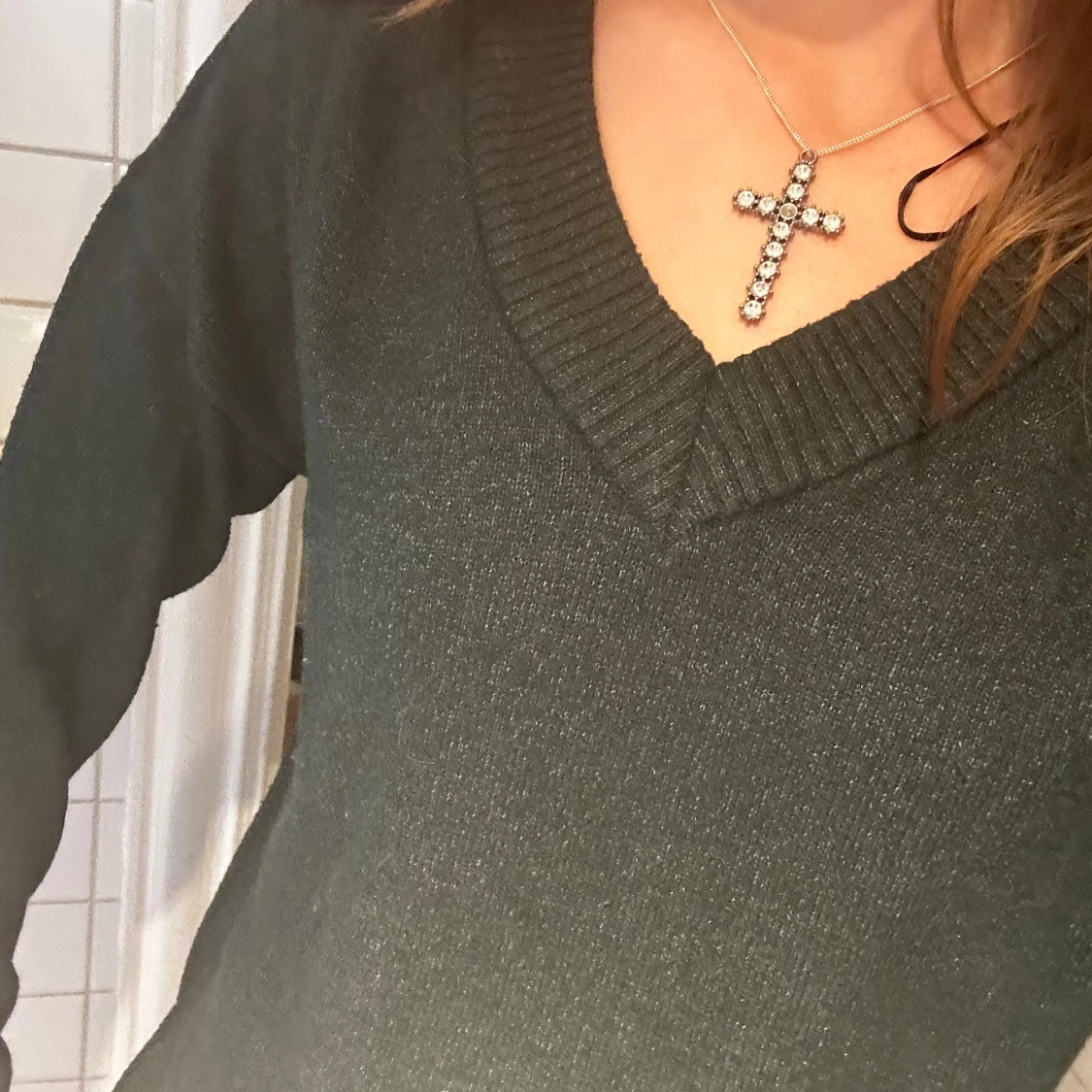 Skogsgrön stickad tröja⛰️