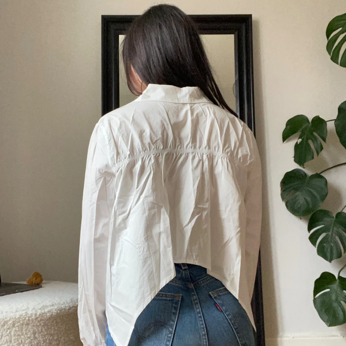 Vit krispig skjorta - 90