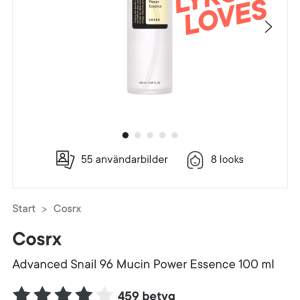 Säljer mitt snail mucin från cosrx. Köpt på lyko för drygt en månad sen. Inte använd mycket alls eftersom den inte passade min hud. Inget fel på den alls❤️priset eftersom precis ny/ inte använd. (Kan diskuteras)