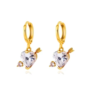 CUPID LOVE EARRINGS - Material: Stainless Steel. Cupid Love Earrings – These enchanting, gold-plated, stainless steel earrings showcase a pair of delicately crafted cupid wings, providing a lightweight and comfortable adornment for any occasion. 