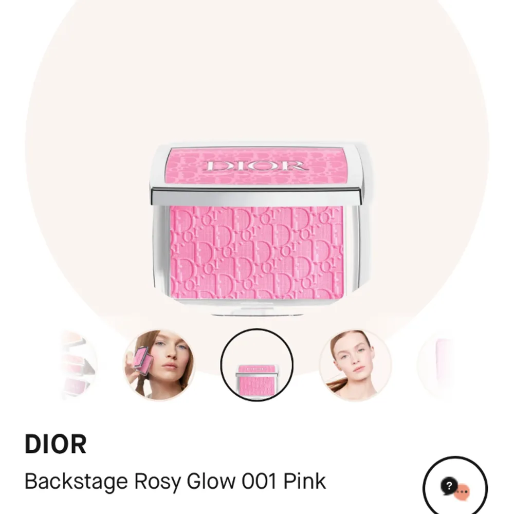Säljer en dior backstage blush i färgen 001 pink, den är använd några gånger men har inte fastnat för just denna. Köpt på kicks för 480kr🤍 Köparen står själv för eventuell fraktkostnad!. Övrigt.