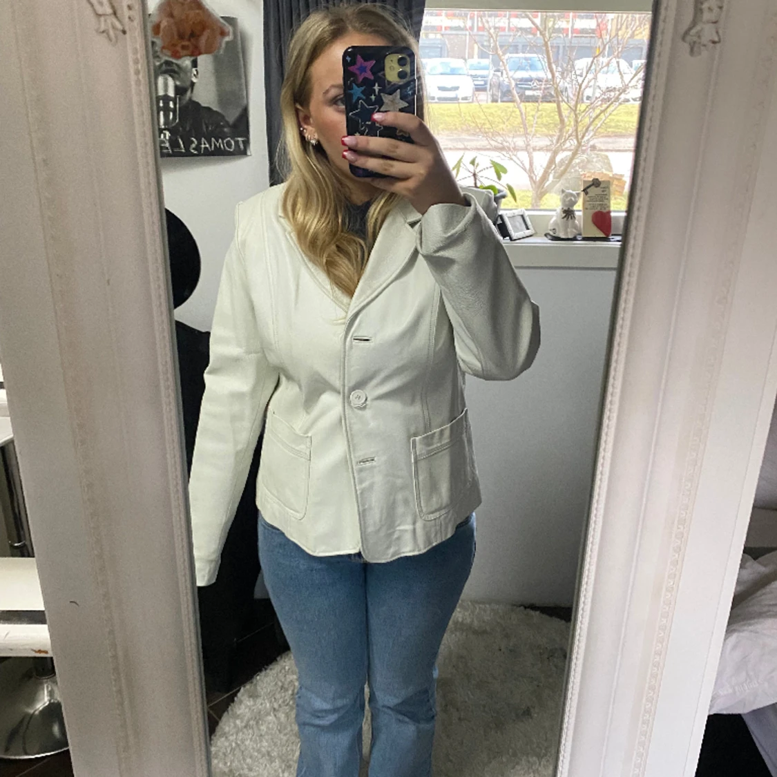 En vit skinn jacka/kavaj  - 90