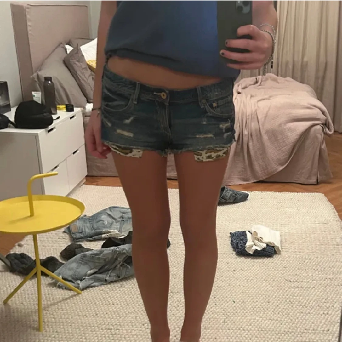 Low waist leopard shorts - 91