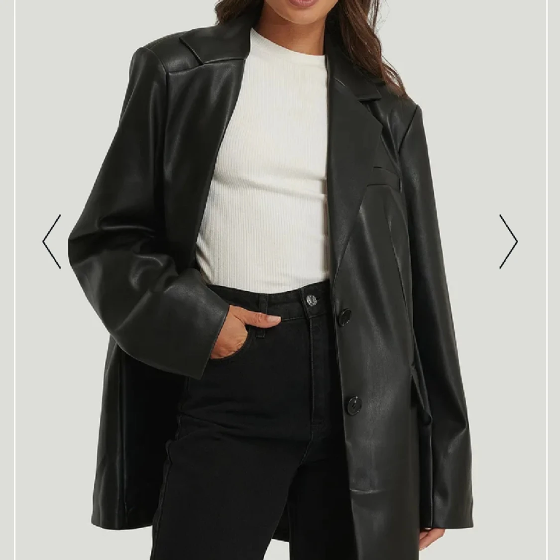 Läderjacka svart  - 90