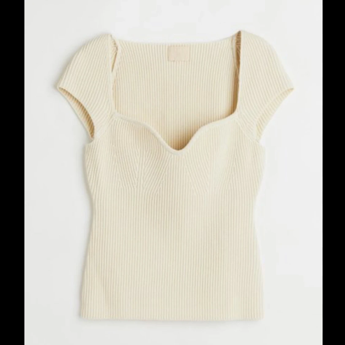 Ribbstickad topp från H&M