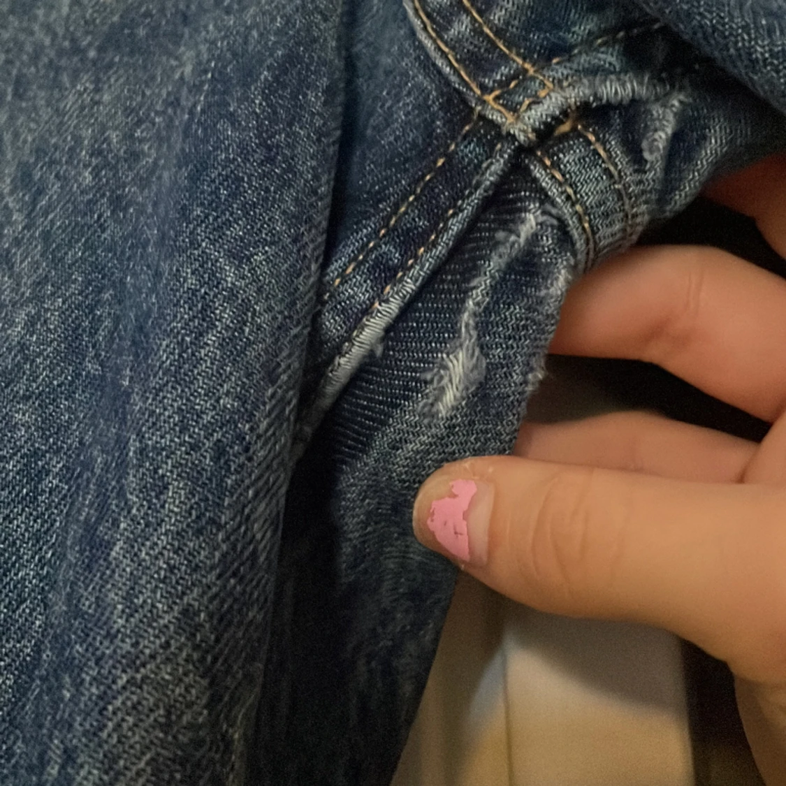 Mörkblå högmidjade jeans - 91