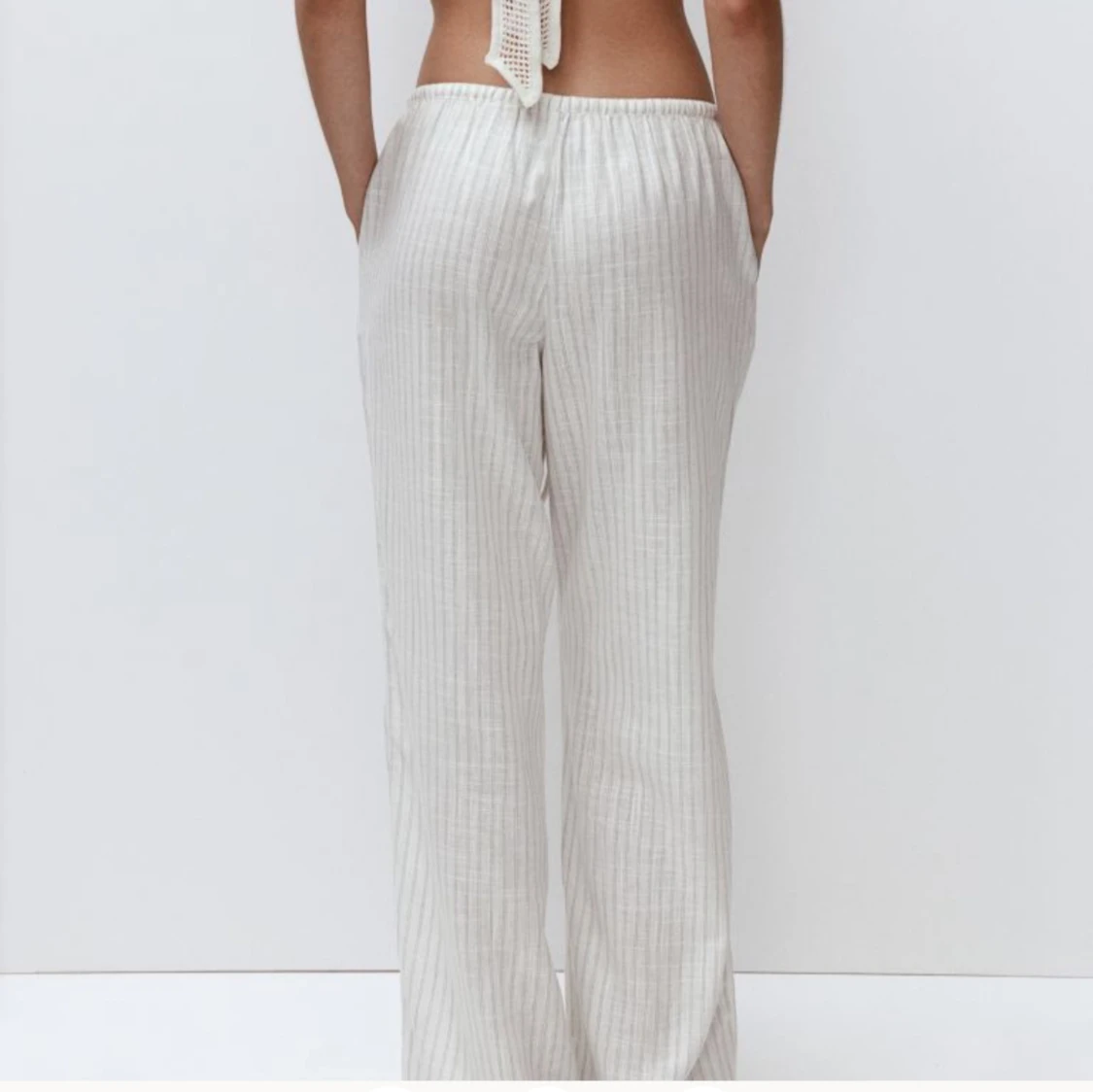 Randiga linnebyxor  - 90