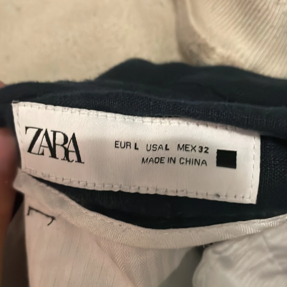 Navy linnebyxor 100% linne - 91