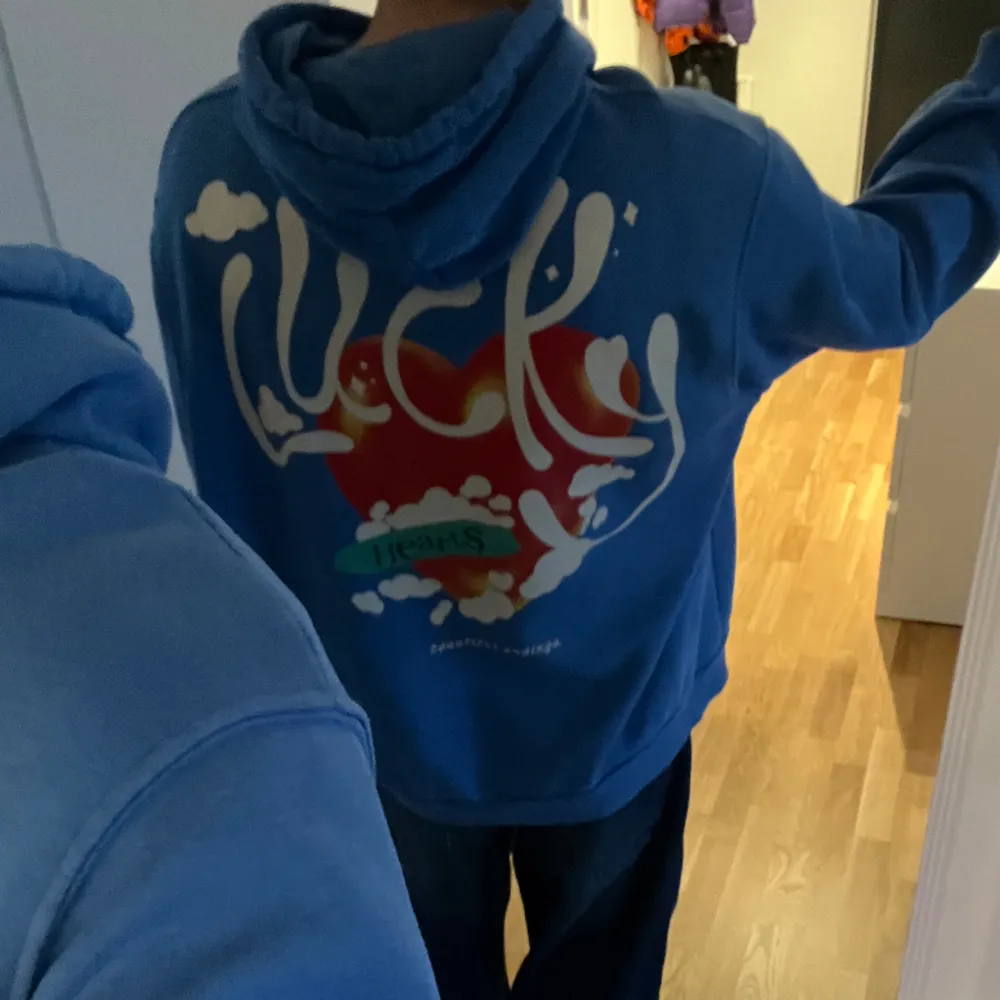 Det har kommit en bit blekningsmedel nere vid hoodien som man ser på sista bilden. Kanske finns någon som inte bryr sig. Därav priset, annars är det en fet hoodie.. Hoodies.