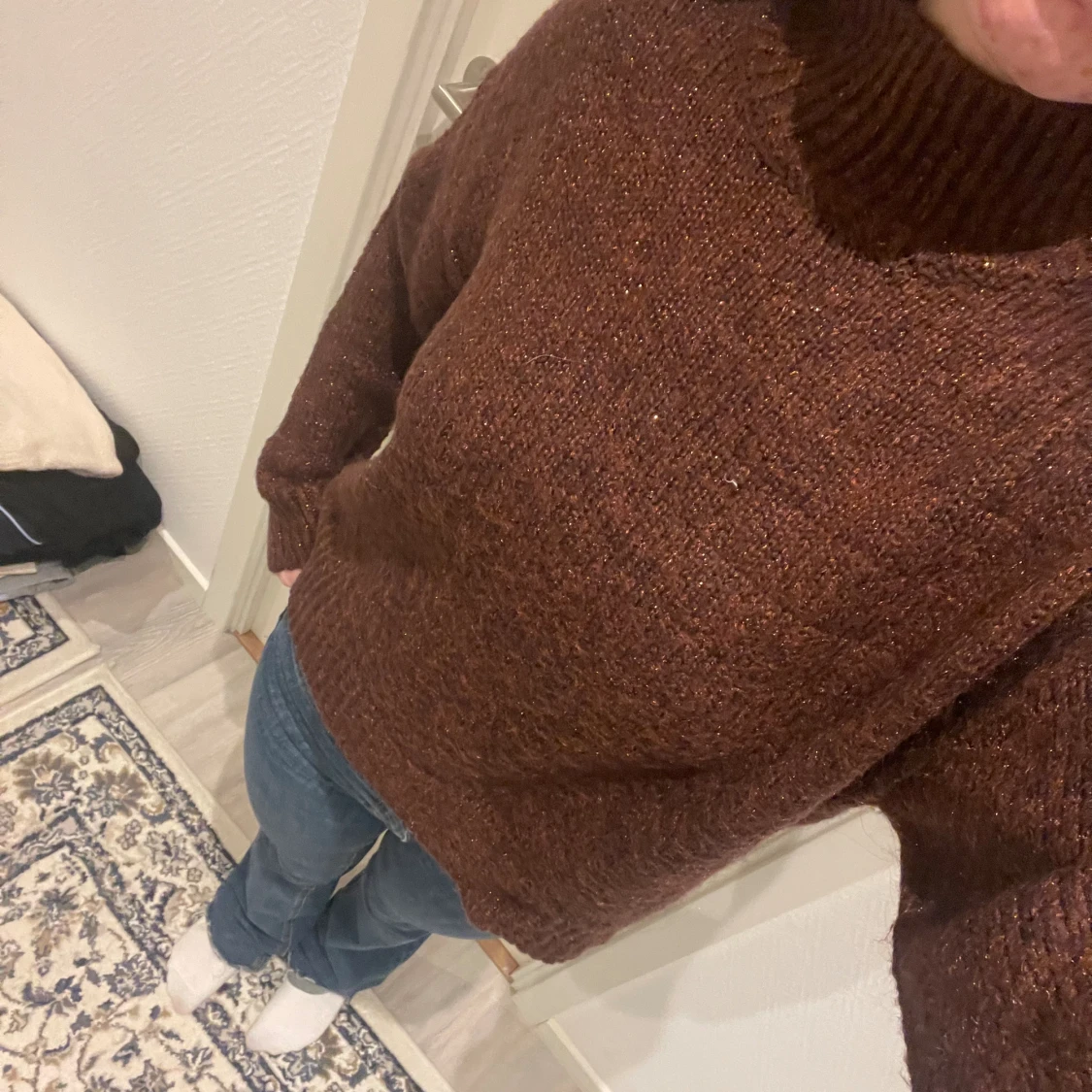 Glittrig stickad tröja - 90