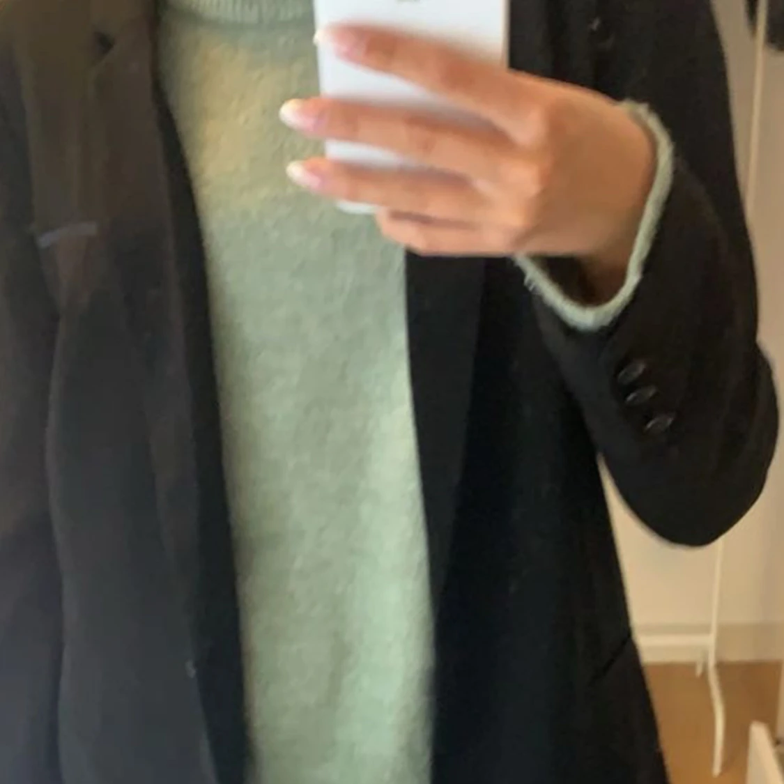 Grön stickad tärja - 90