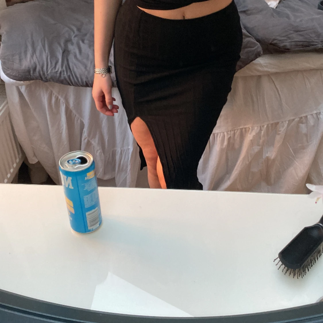 Långkjol svart stretchig 