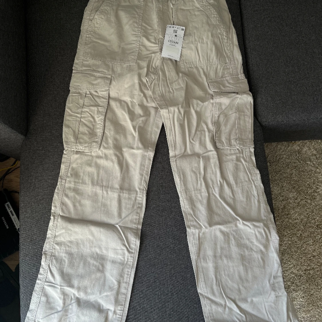 Justerbara raka cargobyxor - 90