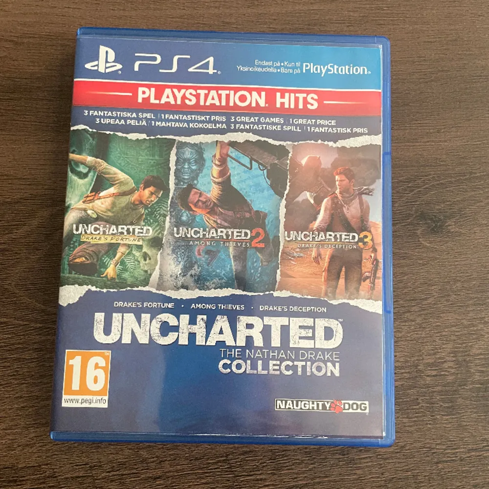 Uncharted The Nathan Drake Collection till PS4. Spelat 1-2 gånger men var inget för mig därför säljer jag.. Övrigt.