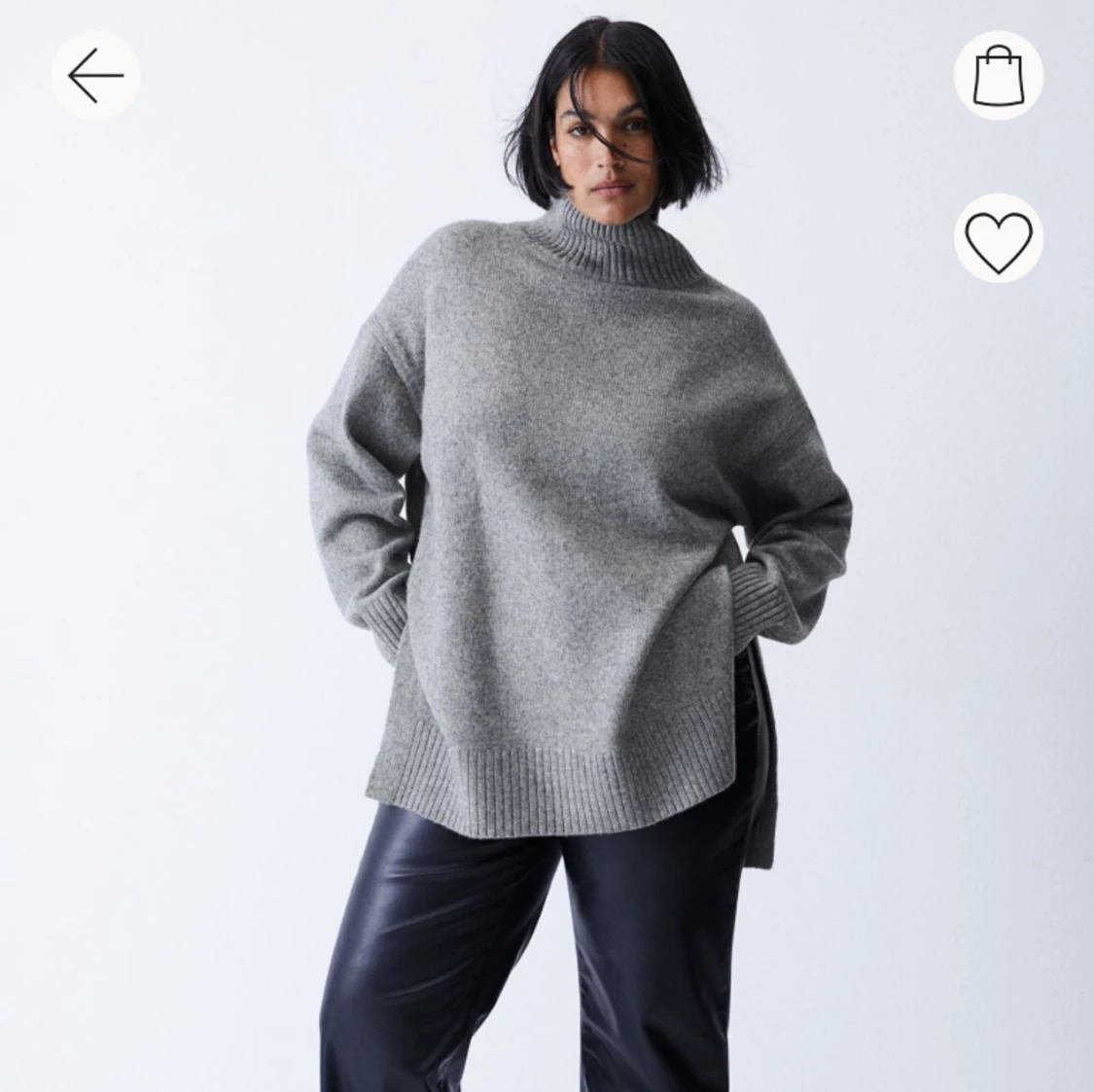 Grå stickad polotröja💕
