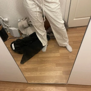 Linné byxor  - Jättefina linne byxor, vita💞