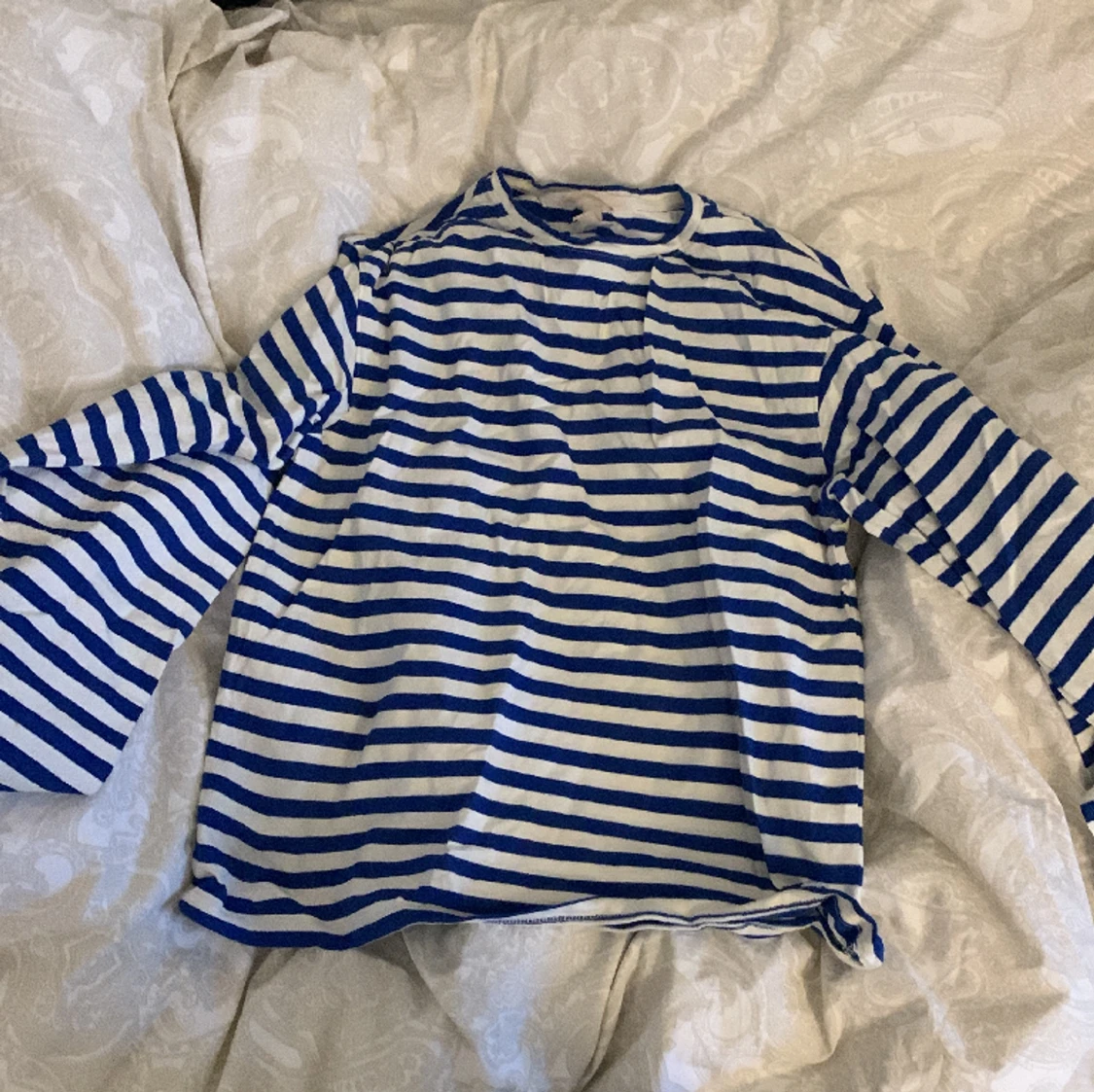 Blå vit randig oversized