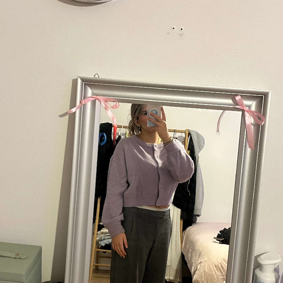 Lila stickad tröja  - 91