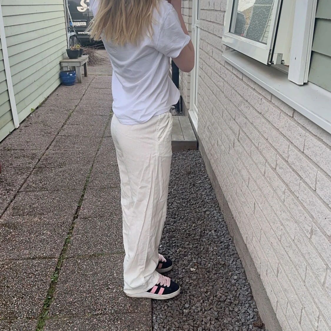 Vita linnebyxor - 90