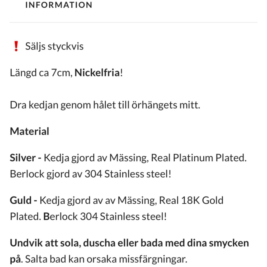 Lång kedja örhänge - 90