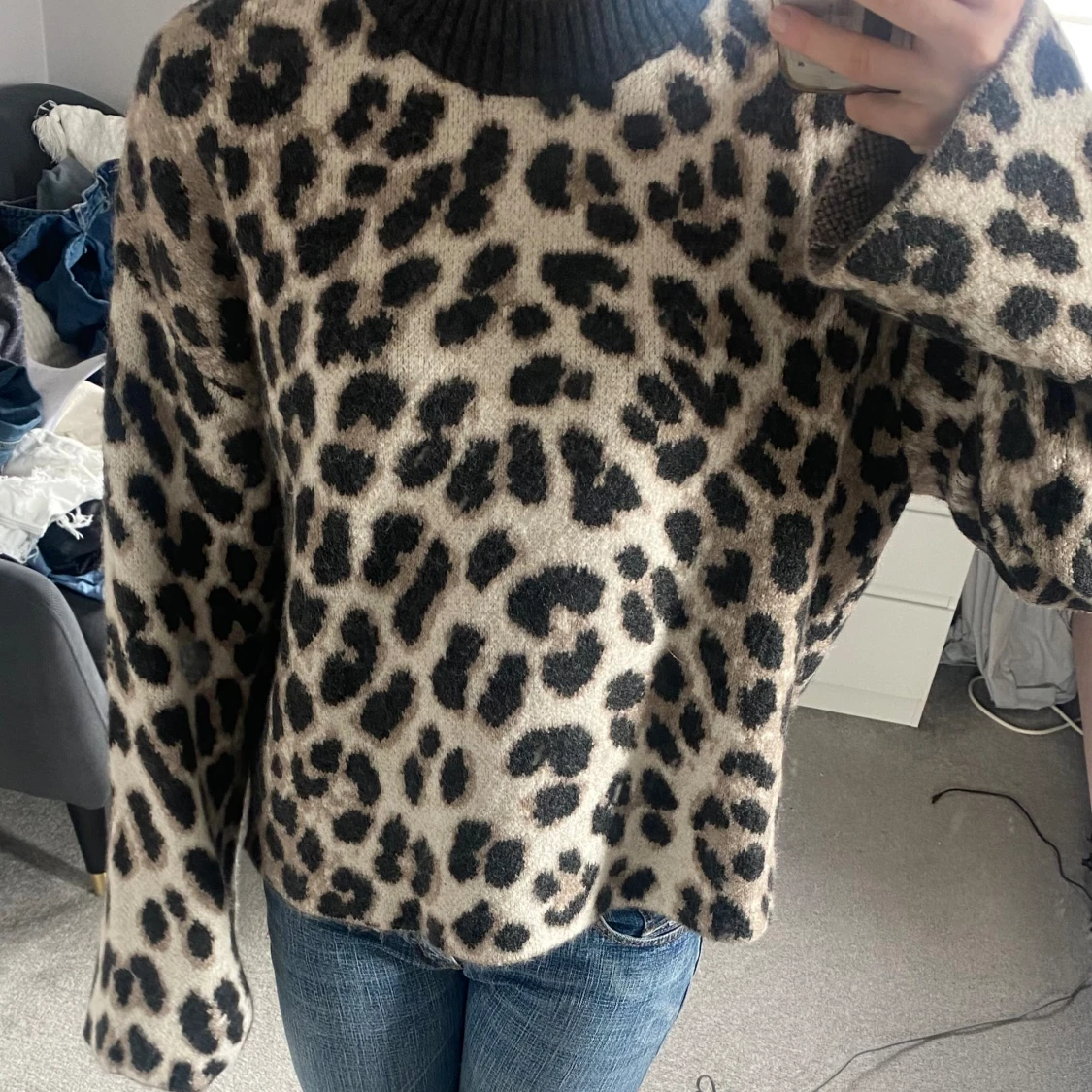 Leopardmönstrad stickad tröja från H&M - 90