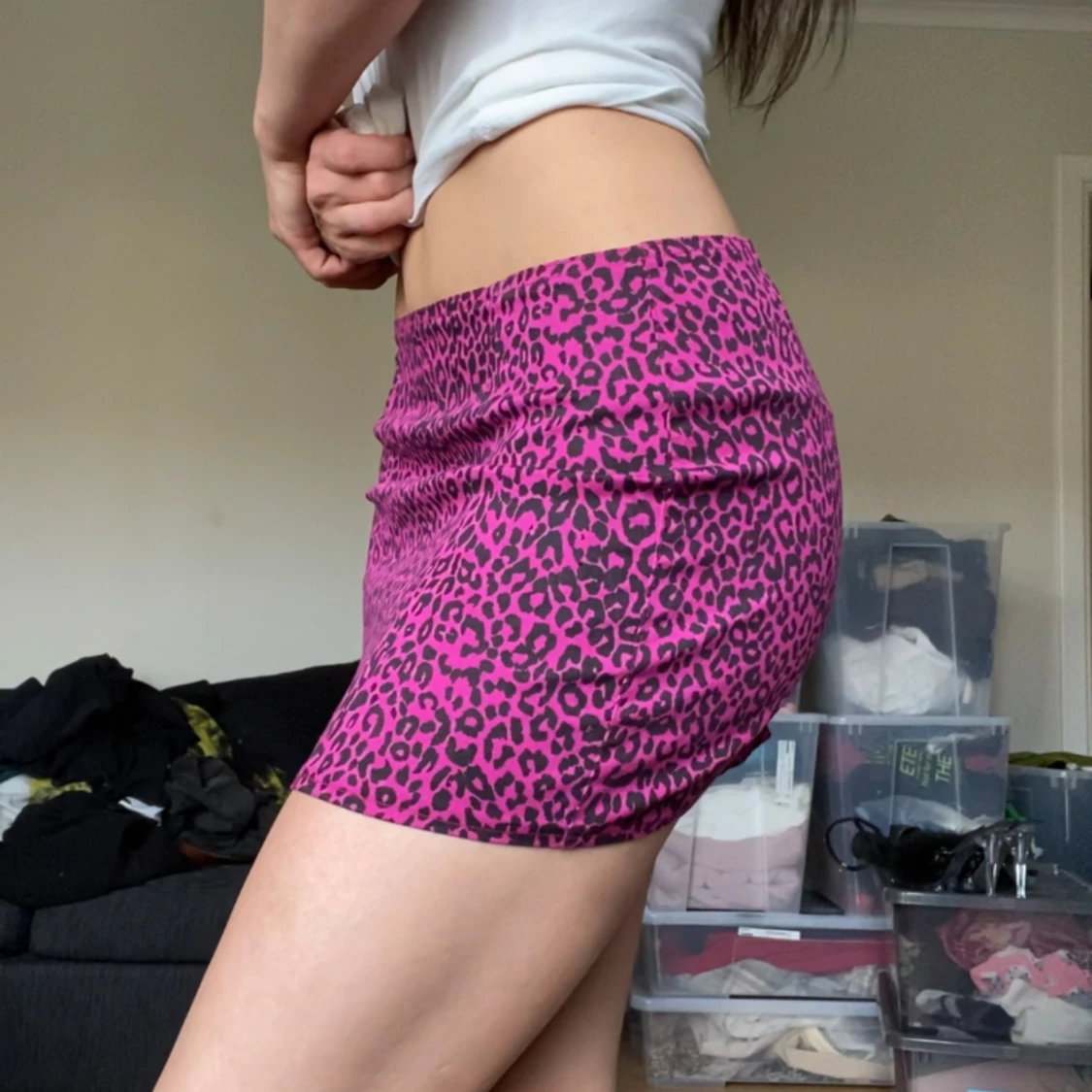 Vintage Pink Leopard Phaze Mini Skirt - 91