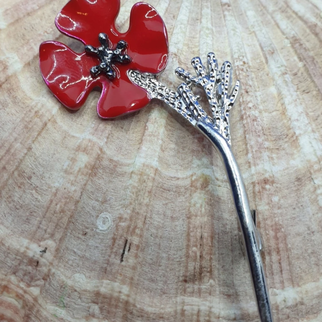 Brosch - Röd Vallmo (ny design) - 91
