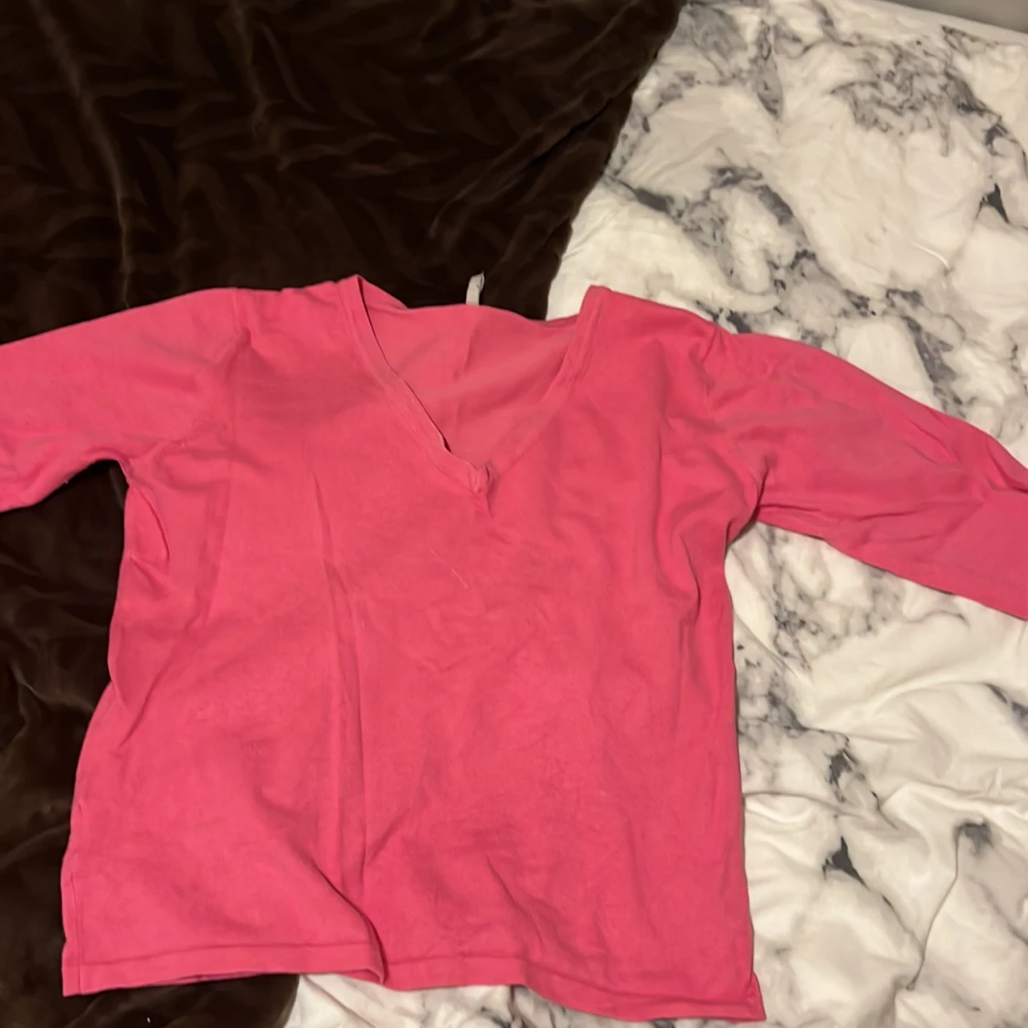 Rosa V ringad långärmad