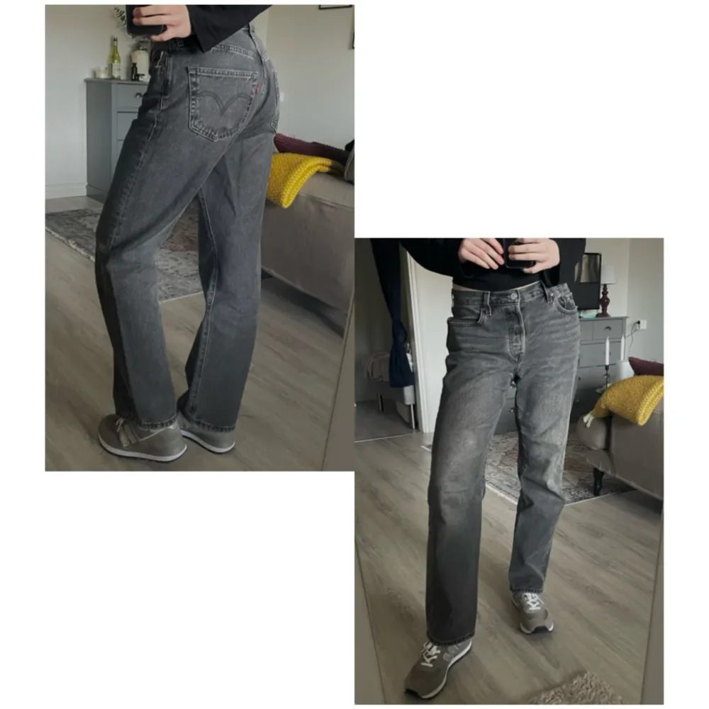 Säljer dessa skitsnygga jeans från levis. Perfekt till våren! I storlek 27x30, jag är 170cm lång Hör av er vid fler frågor!  Nypris: 1100kr. Jeans & Byxor.