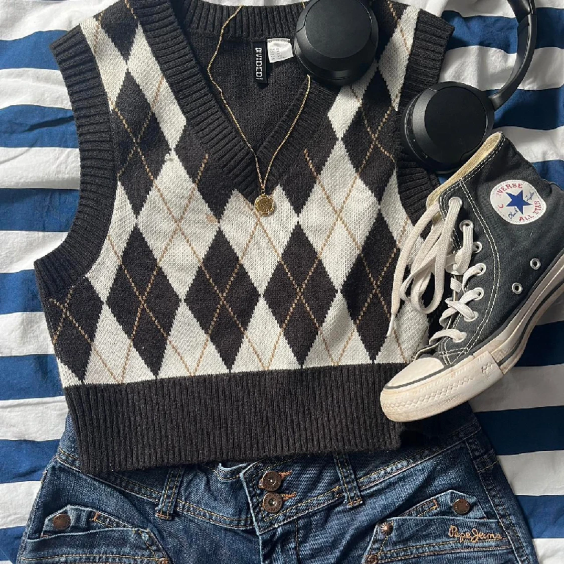 Brown-white cardiganđ»