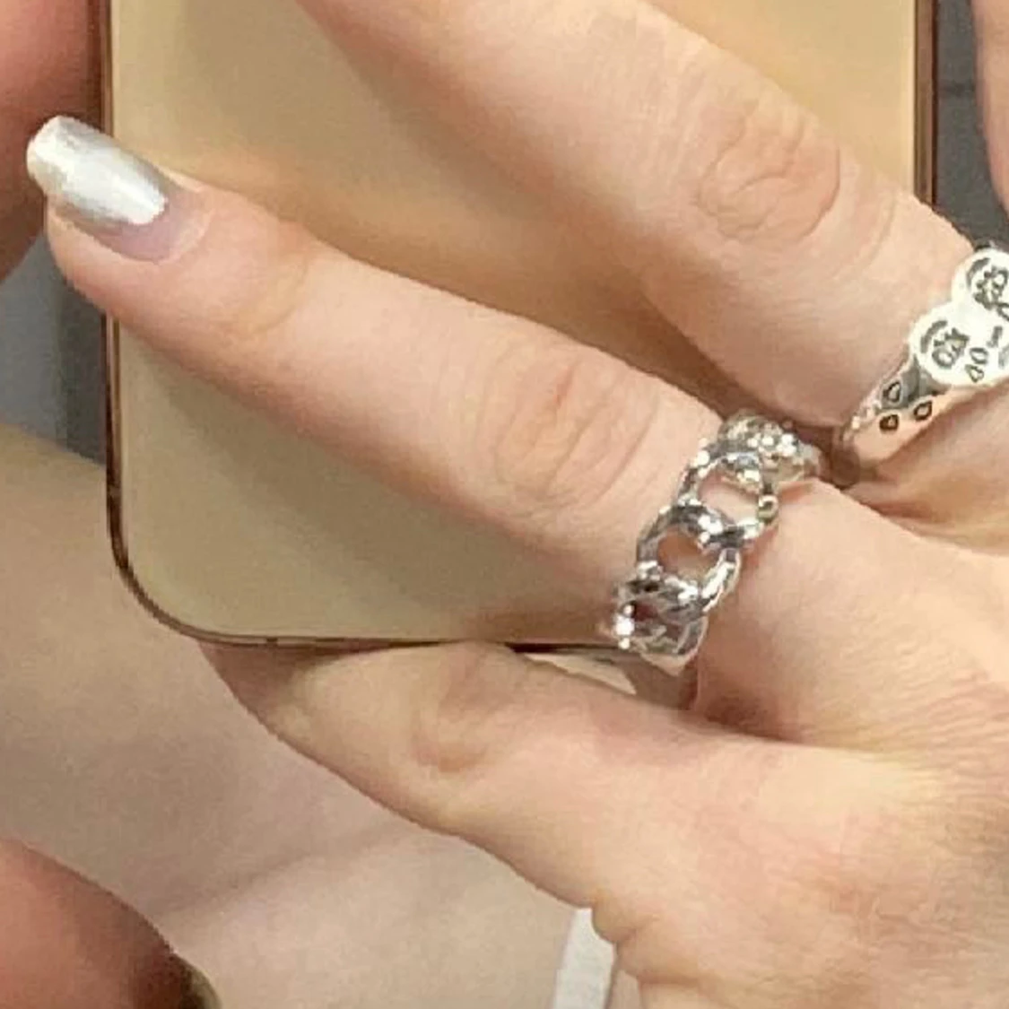 Silver och guldring  - 90