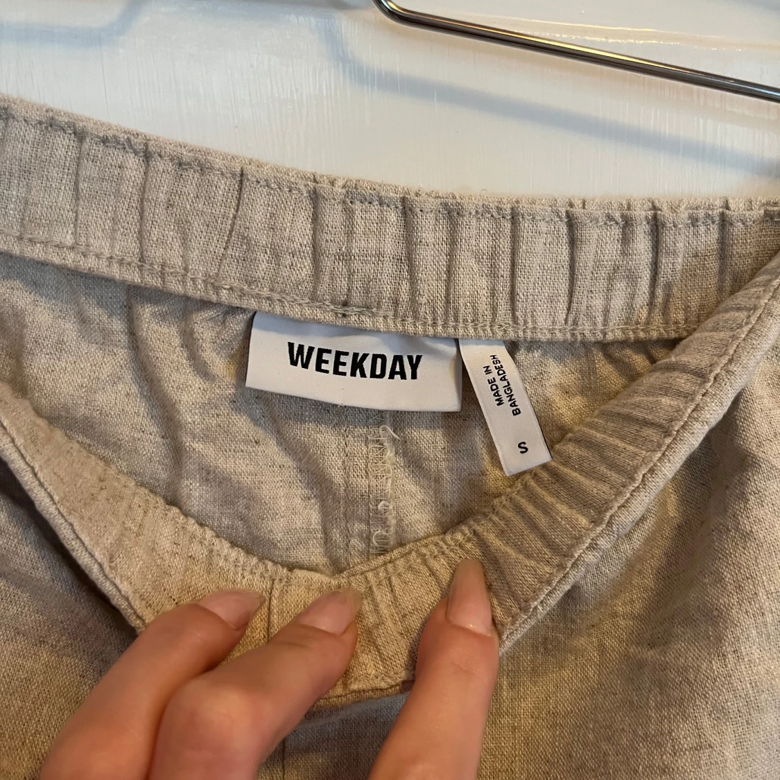 Lågmidjade shorts i linne  - 92