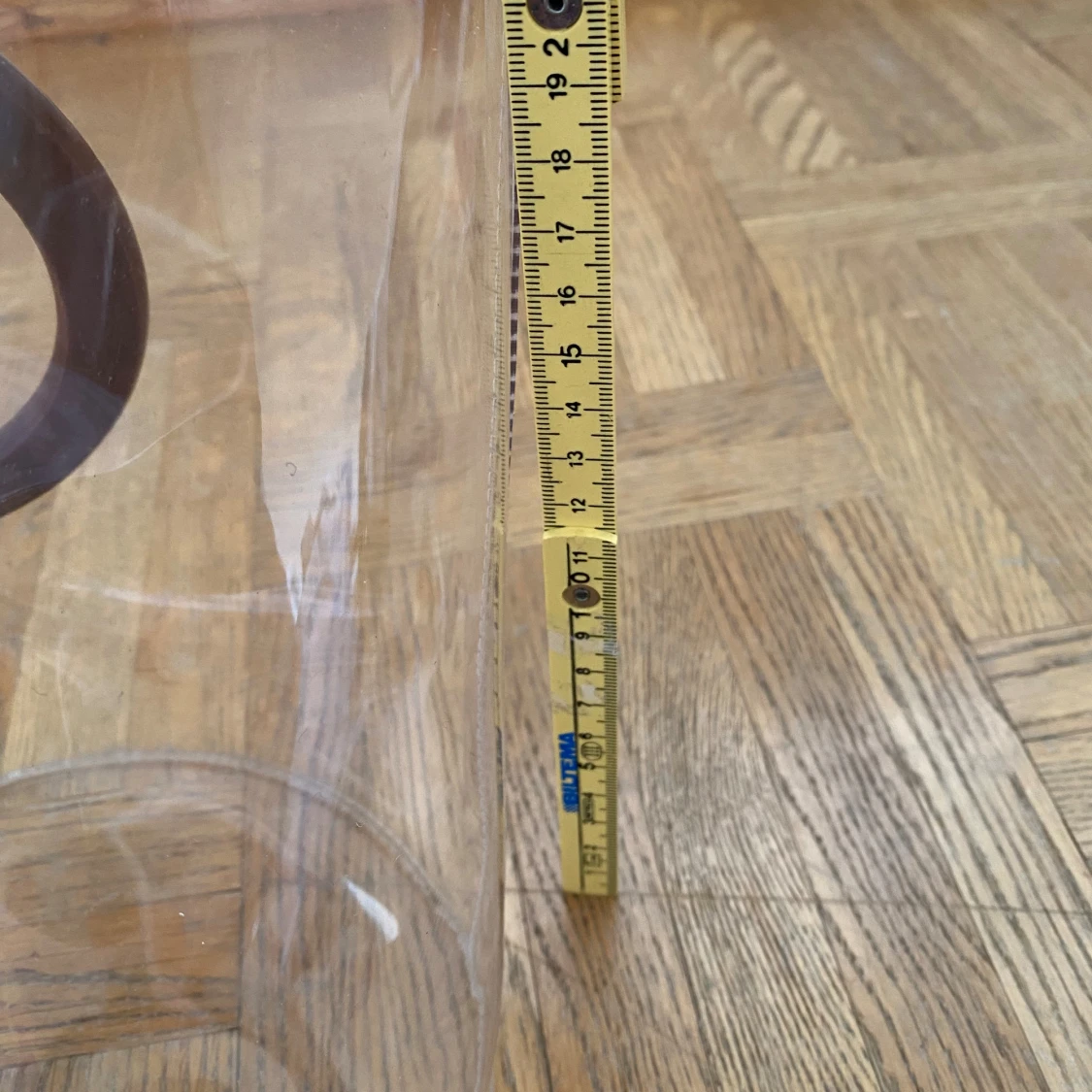 Transparent handväska med bruna handtag - 91