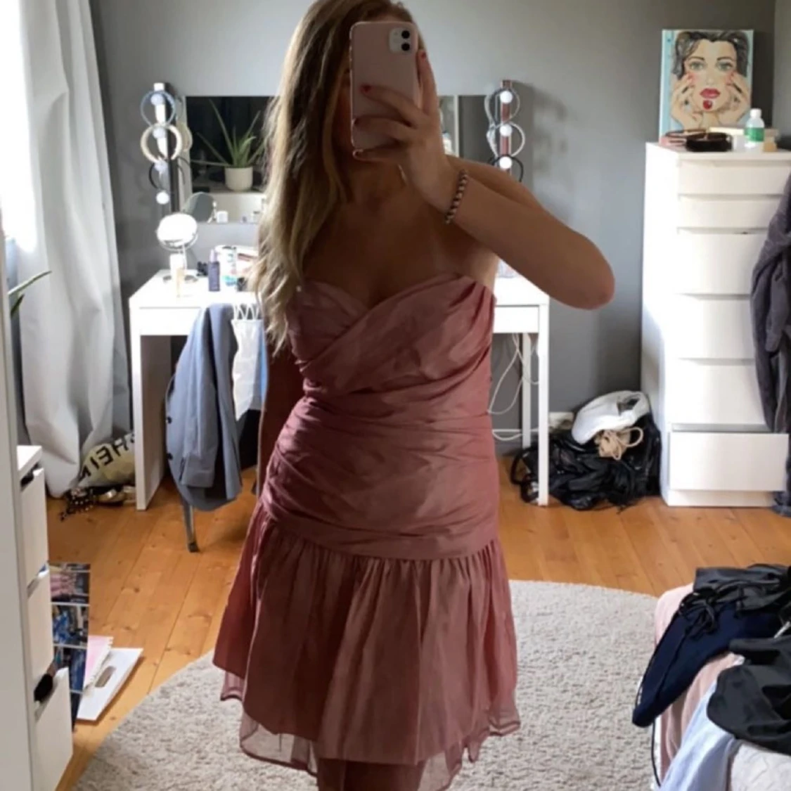 Rosa volangklänning 