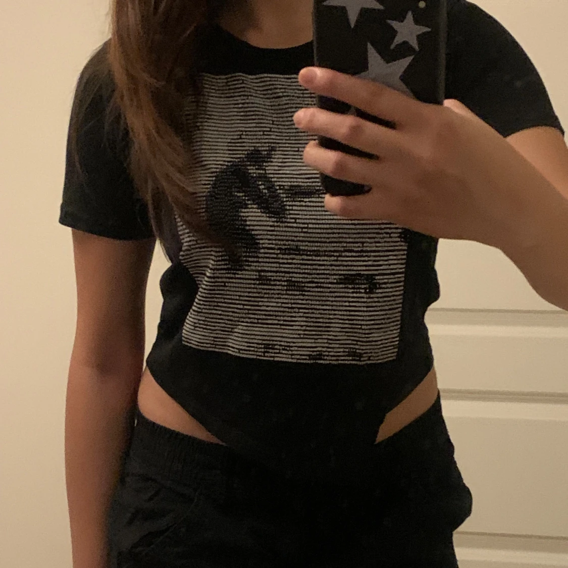 Svart tröja med tryck - 91