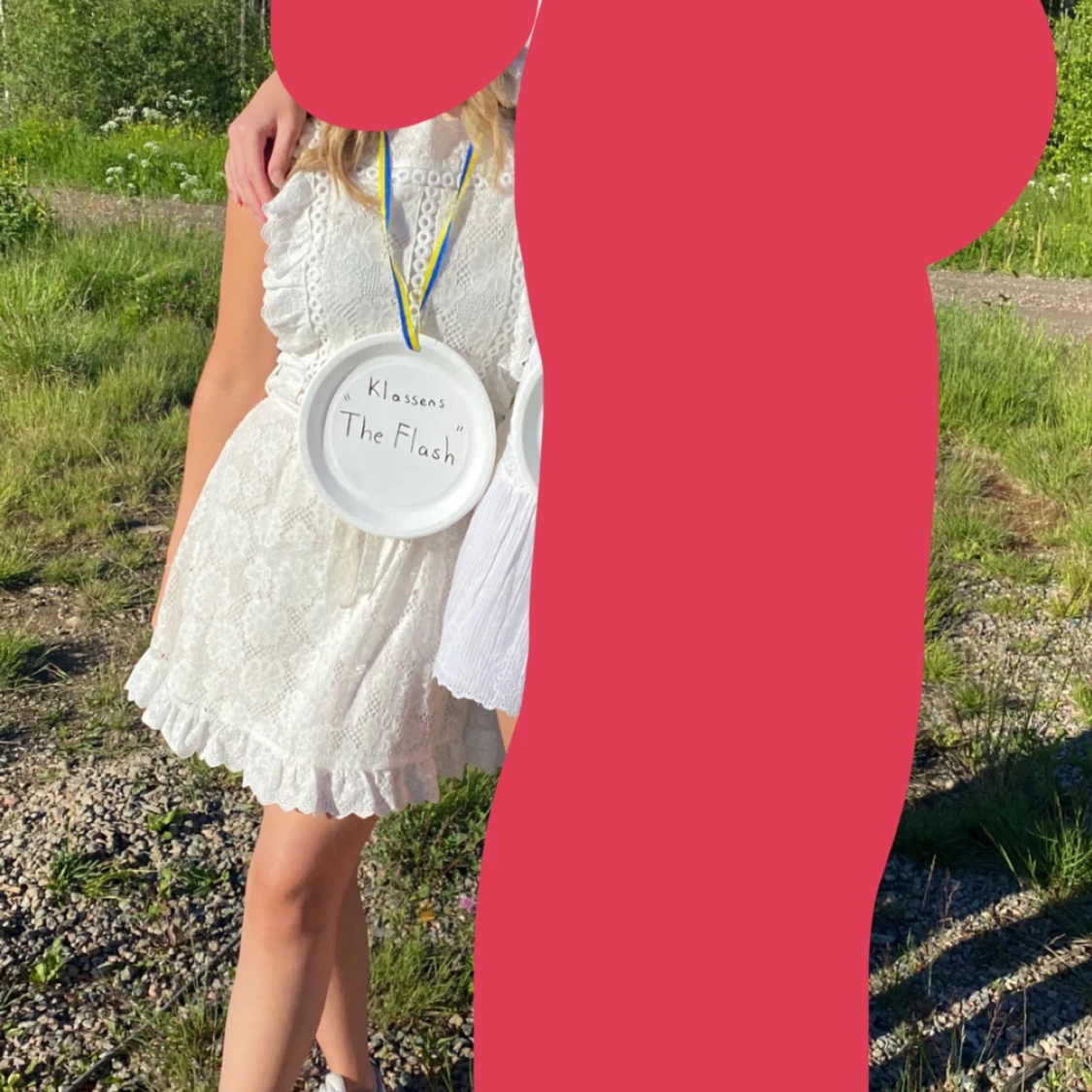 Vit spetsklänning Dennis Maglic XS - 91