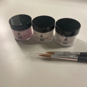Naglar - Akrylpulver plus två penslar. Helt nytt och aldrig andvänt!🤍 Allt för 199!
